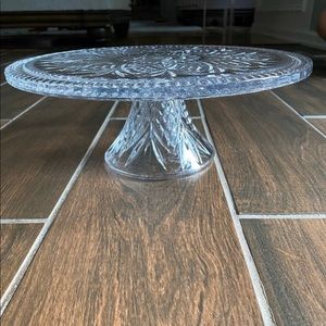 Godinger crystal glass cake stand